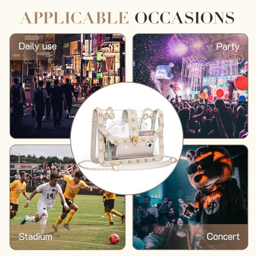 Image of Missnine Clear Bag for Stadium Events Clear Crossbody Purse Stadium Approved Women Transparent Shoulder Bag for Concerts