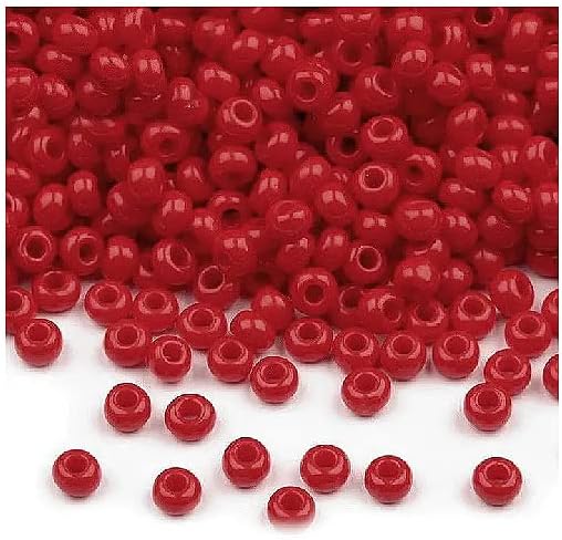 8.82oz Rocailles PRECIOSA Seed Beads 6/0 (Approx. 4 mm), red
