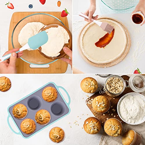 Cookstyle 4 Piece Silicone Muffin Pan Set - 6 Cups Silicone Cupcake Model, Muffin & Cupcake Baking Pan With Handle And Non-Stick, Ideal For Making Muffin Cakes, Tart #TOP6