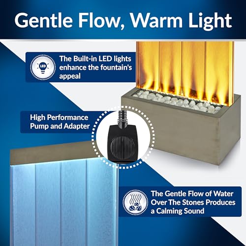 image for Alpine Corporation MLT134SL Indoor Floor Bubble Wall Water Fountain wi