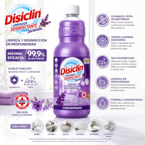 Disclin Lavanda Limpiador Multisuperficies Pack 12 de 1L 2