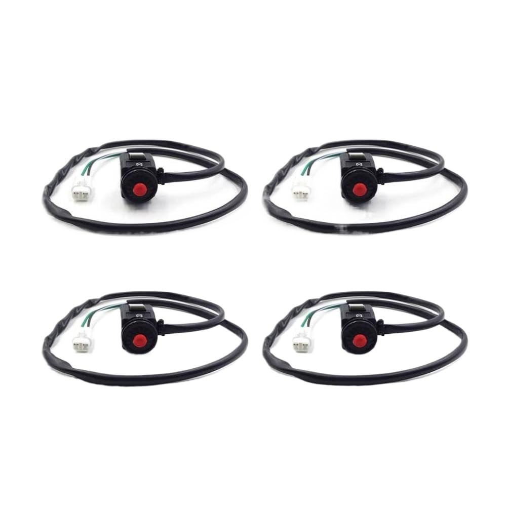 Motorcycle Handlebar Mount Waterproof Momentary Latching Engine Cut-Off Switch Compatible with KX85 KX100 KX112 KX250F KX450F(4 Pcs)