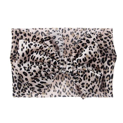 Nishine 5PCS Baby Girls Soft Wide Leopard Hair Turban Head Wraps Kids Stretchy Knotted Bows Headband for Children Hair Accessories Infant Headwraps - Image 4
