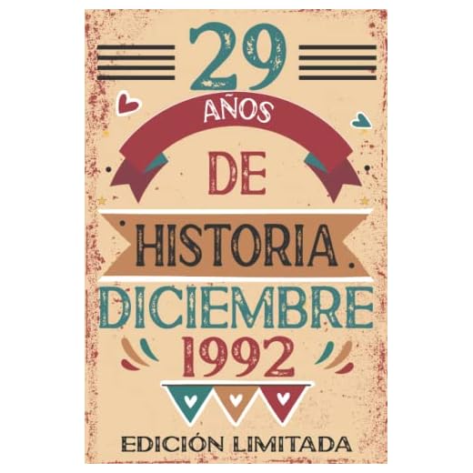 29 Años De Historia Diciembre 1992: 29 años. Libro de visitas, cuaderno, 110 páginas de felicitaciones, idea de regalo, regalo Para la esposa, novia, mujer, La madre