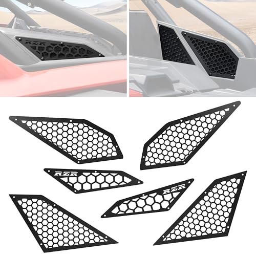 KEWISAUTO Air Intake Cover Aluminum Mesh Engine Side Vent Grill Inlet Protection Cover Bezel for Polaris RZR PRO XP/XP 4 2020-2026/RZR Turbo R/R 4 2022-2024 & PRO S/S 4 2025 2026 Accessories (6PCS)