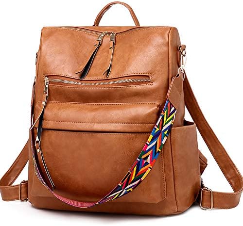Women Backpack Purse Vintage Rucksack Convertible Shoulder Bag Travel Daypack (Brown) One_Size