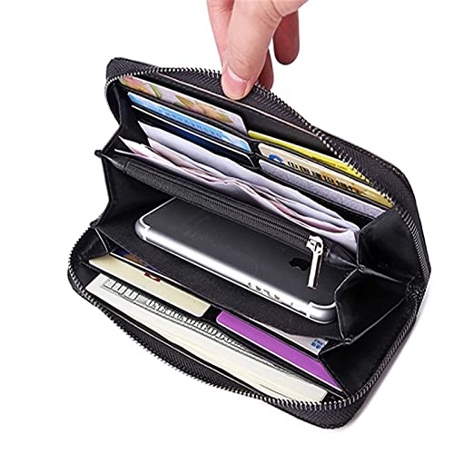 -Small Card Package Women's Geometric rhizo Wallet Long Zipper Mobile Phone Bag Wallets Big banknotes Bright Color Hand Bag (A)4