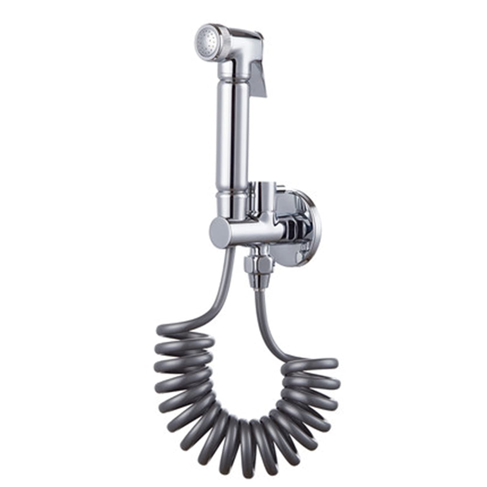 Rubinetto Bidet Portatile per WC, Kit spruzzatore a Parete in Ottone con Acqua Calda, Maniglia Singola, Accessorio Doccia Portatile Cromato per Pannolini Lavabili.