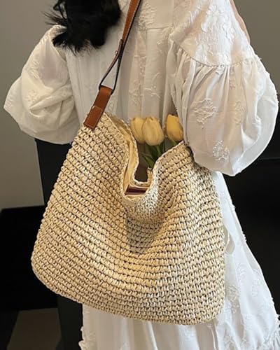 Bolso de playa de verano tejido para mujer miniatura 4