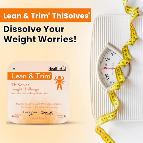 Image of HealthAid Lean & Trim ThiSolves Supplement for Men & Women | Supports Metabolism & Active Lifestyle | Sugar Free | Mixed Berry Flavor | 30 Oral Strips(Pack of 4)