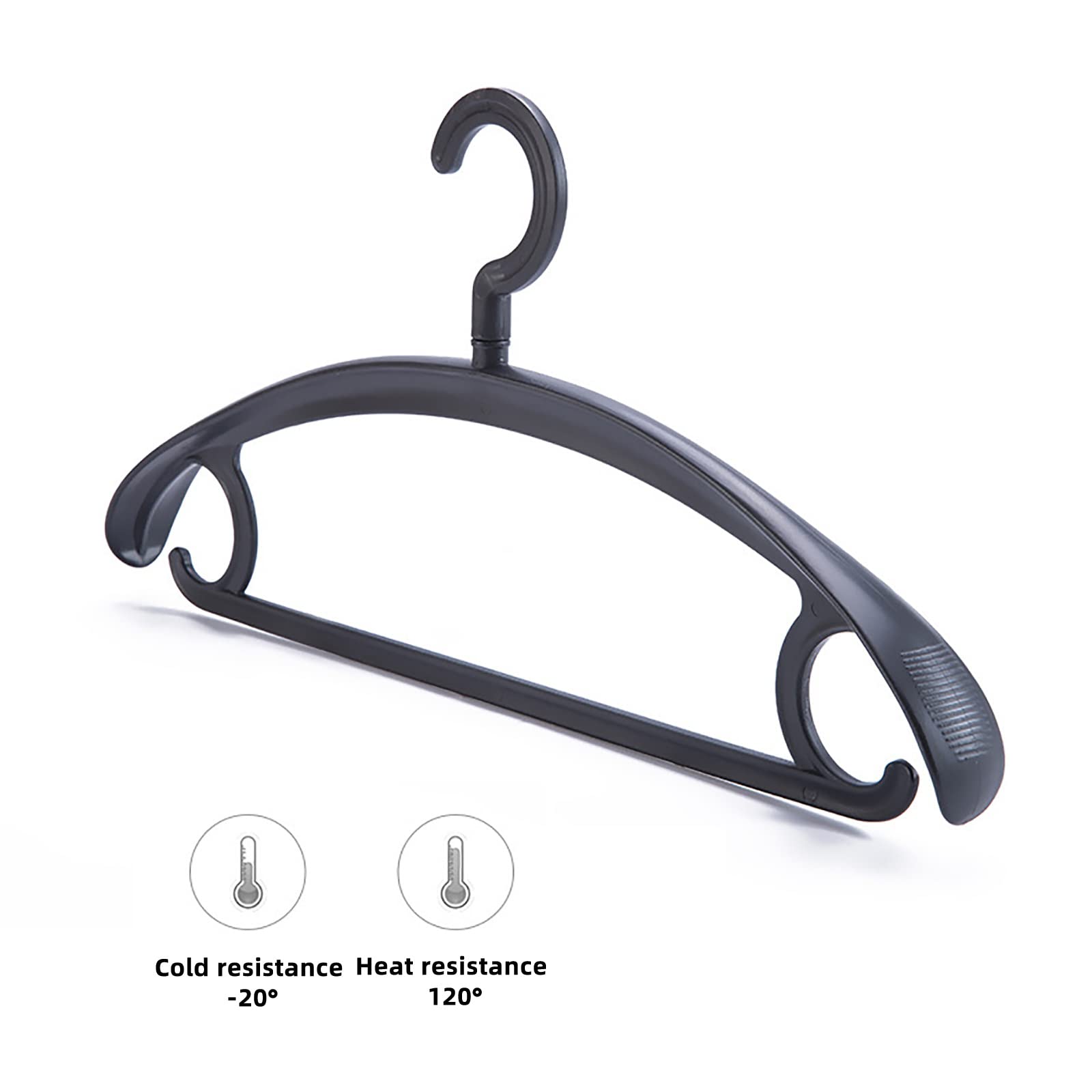 Appendiabiti In Plastica, Extra Spesso, Con Spalle Larghe, Per Adulti, 360 Gradi, Antiscivolo, Standard, Ideale Per L'uso Quotidiano, Confezione Da 10 Pezzi - Foto 2