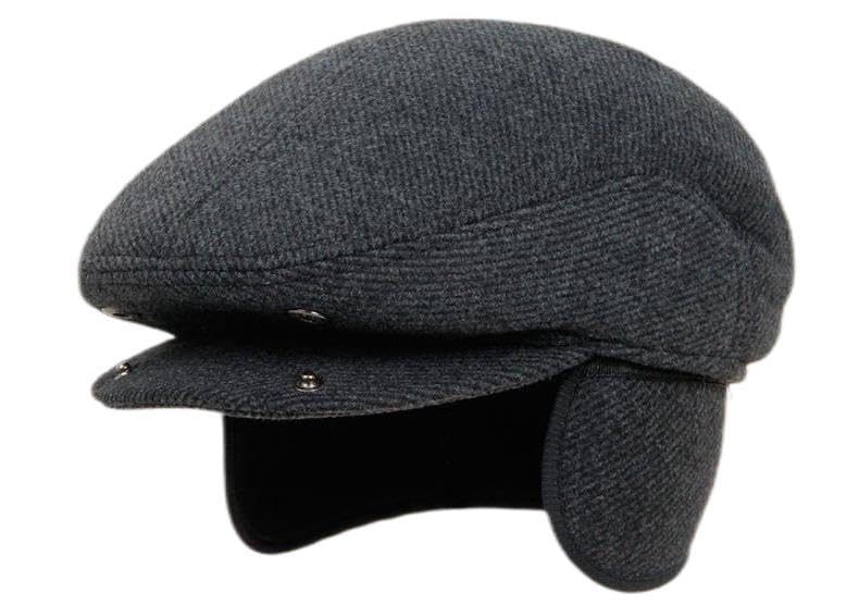 Casquette plate hiver doublée polaire et cache-oreilles rétractables