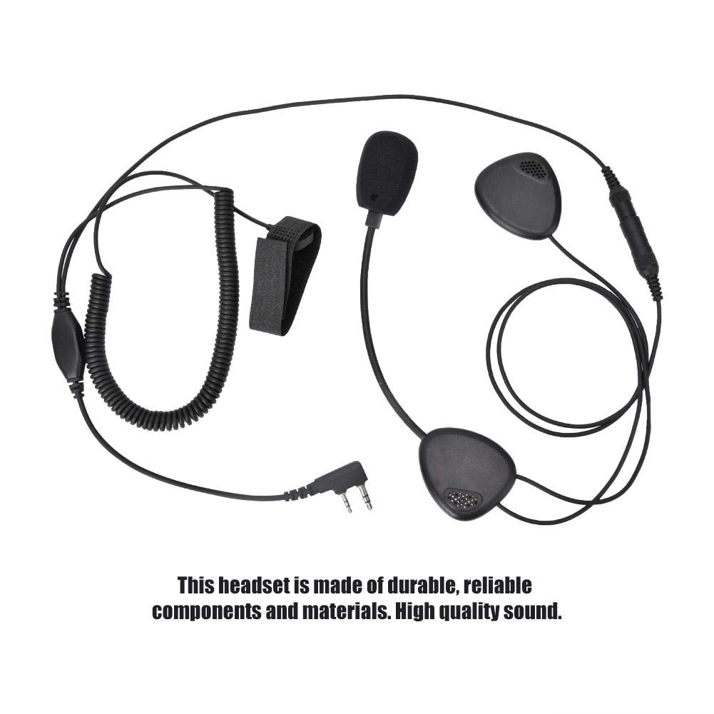 Tangxi Kask motocyklowy K Head Radio, kask motocyklowy K z wodoodpornym PTT i paskiem na rzepy do radia Walkie Talkie, czarny