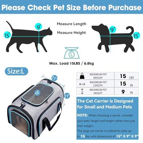 Siivton ST-A-EU0052 4 Way Expandable Pet Carrier, Airline Approved Collapsible Cat Soft-Sided Carriers W/Removable Fleece Pad thumb #1