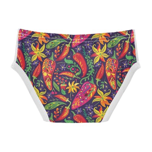 visesunny Boys Potty Training Underwear Tribal Flower Chili Pattern Breathe Cotton Briefs Size 2T-8Y for Toddler2