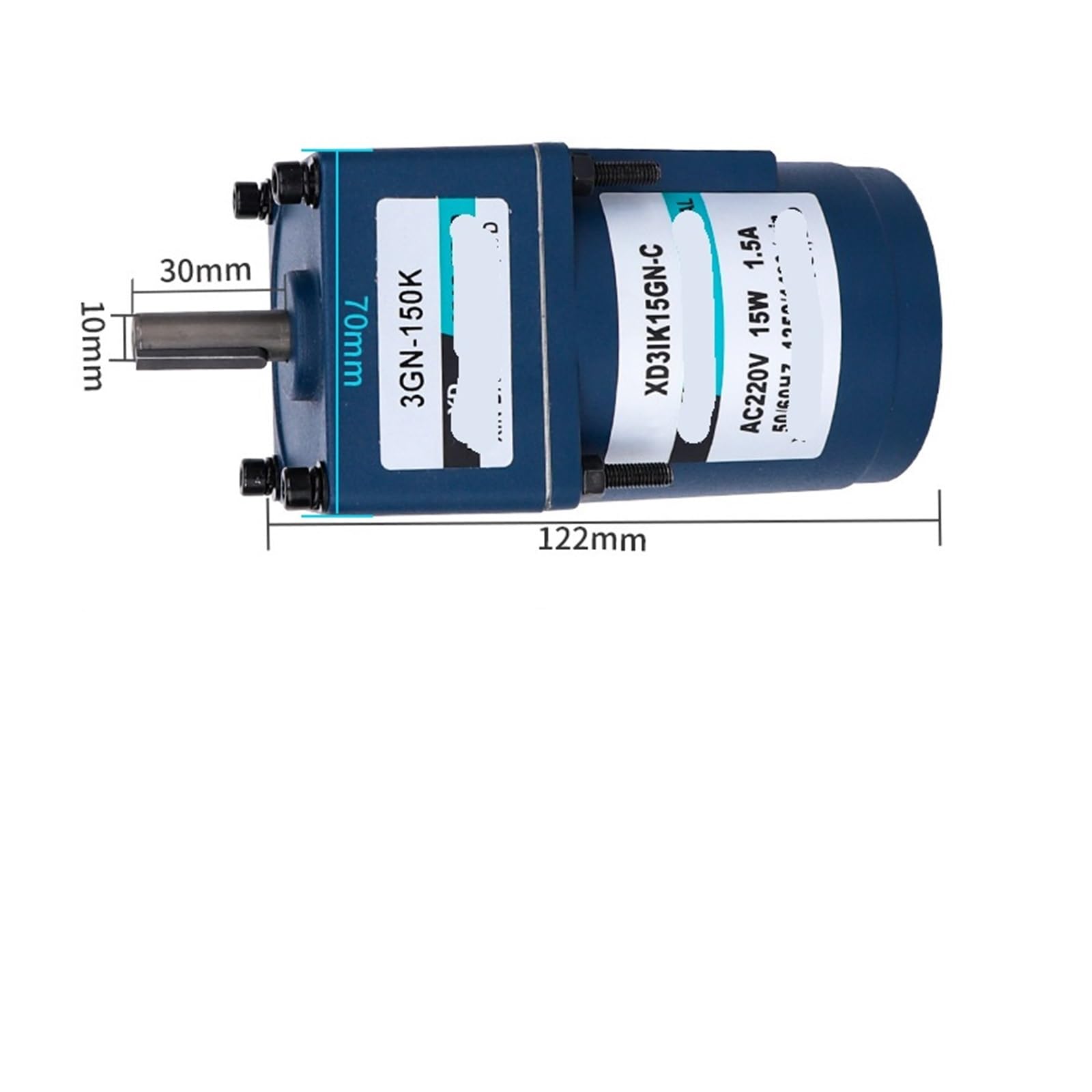 Wechselstrommotor 220 V, feste Drehzahl, 15 W, Untersetzungsmotor, Motorzubehör(500 rpm)