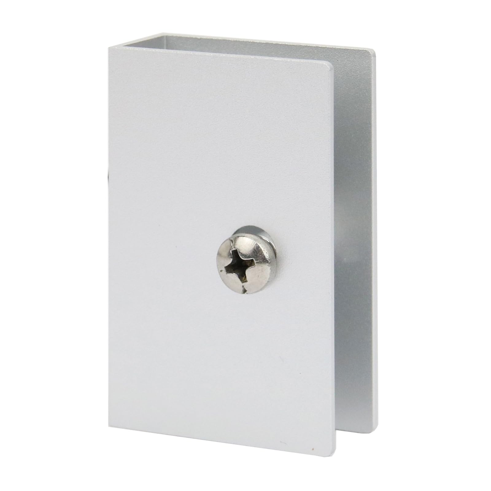 Satin Anodised Aluminium Square Cubicle U Bracket for 13mm Partition