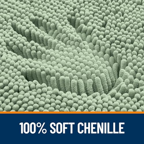 Image of OLANLY Bathroom Rugs Sets 2 Piece, Soft Absorbent Chenille Bath Mats Area Rug Set, Non-Slip, Quick Dry, Machine Washable Bath Mats for Bathroom, Home Decor Accessories (30 inchx20 inch+24 inchx16 inch, Sage Green)
