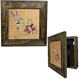 Bellewood Designs Hidden Gun Storage Safe with Hummingbird and Hibiscus, Concealed Gun Cabinet