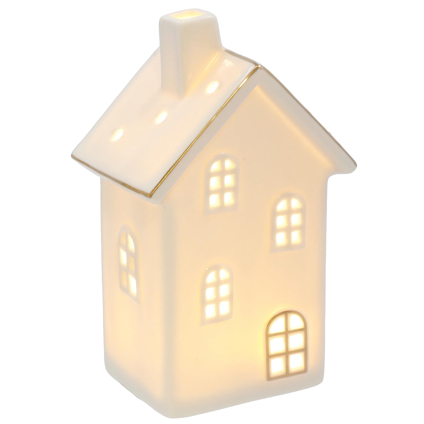 Shudehill Giftware White Cosy Lane Led Light Up Warm Cosy House Home Decoration - Small Or Large Sizes (Tall Medium)
