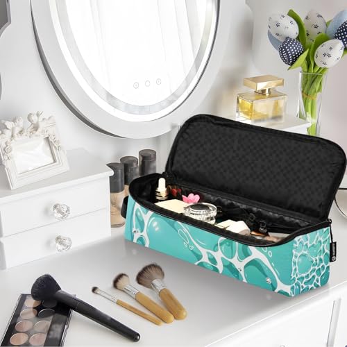 Bolsa de viaje para herramientas de cabello resistente al calor con cierre magnético y tapete resistente para planchas y rizadores, color menta miniatura 7