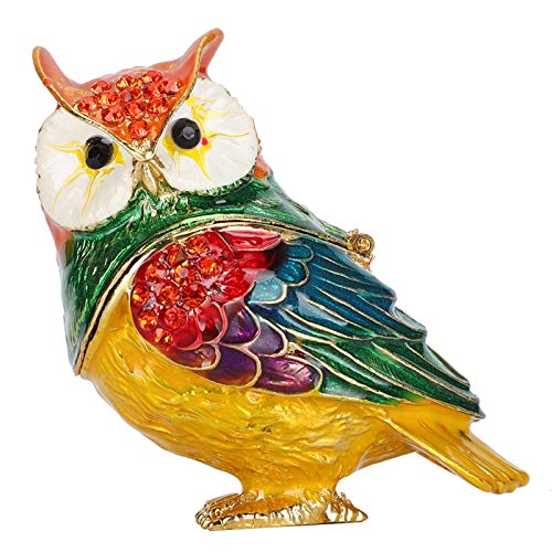 Hibou Bijoux bibelot boîte - Cristal Hibou Figurine bibelot boîte Portable Bijoux Sotrage Organisateur Maison décoratif Artisanat Cadeau Unique Cover