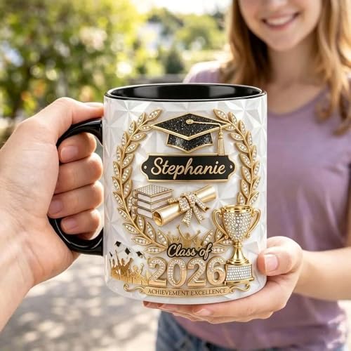 Taza personalizada de porcelana para graduación 12 oz miniatura 2