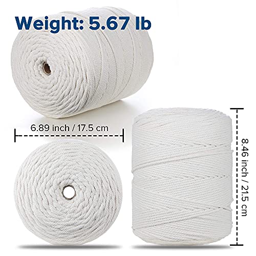 Venroii Macrame Cord 4Mm X 547Yards, 100% Natural Cotton Macrame Craft Rope, 4 Strand Twisted Soft Cotton Cord For Handmade Wall Hanging, Dreamcatcher, Plant Hangers, Knitting, Craft Cord #TOP7