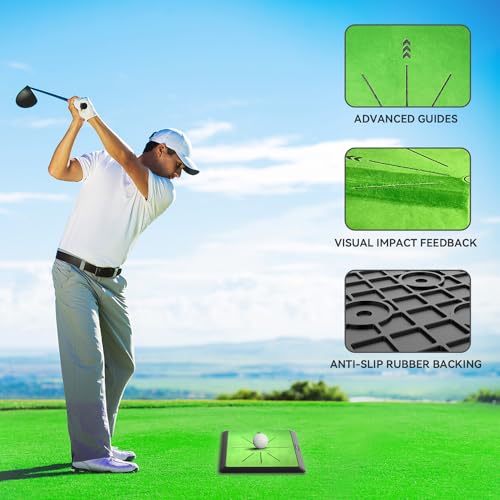 image for COSPORTIC Golf Hitting Mat | Golf Training Mat for Swing Path Feedback
