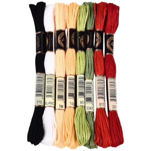 CABODYALS 8 Skeins 70 Yards Christmas Embroidery Floss for Hand Sewing