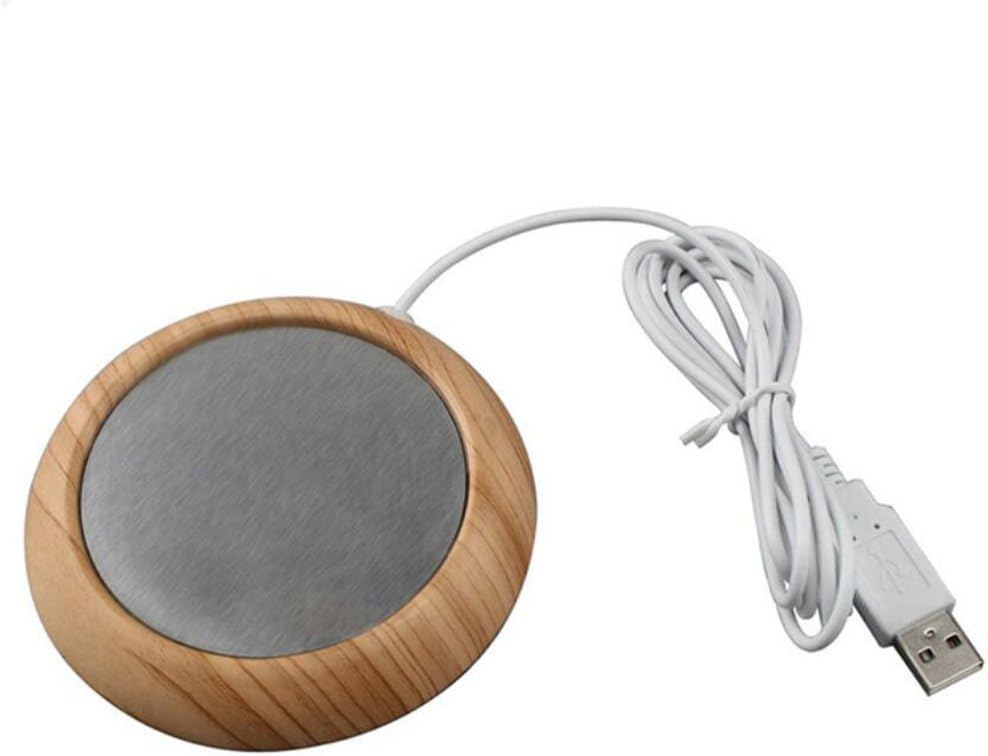 USB Warmer, USB Cup Warmer, Electric Cup Heater, Wood Grain Milk Heat Insulation Plate, Tea Beverage Mug Warmer for Office & Home (YHK131-1)