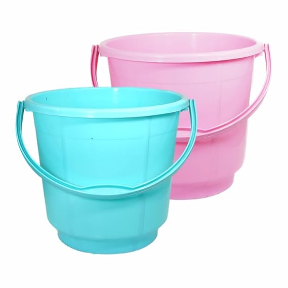 Wonder Plastic Prime Bucket Set, 2 Bucket, 5 Liters, Pink & Green Color, Made in India at Rs. 254