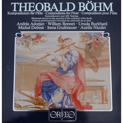 BOEHM, Theobald: Compositions for Flute - Duettino D-dur n.66; Nel cor pi&ugrave; non mi sento, op.4; Grande polonaise D-dur, op.16; Andante pastorale, op.31; Romanza F-dur n.68; Fantasie sur un airFantasie sur un air allemand E-dur, op.22; Fantaisie uber ein thema von Schubert As-dur n. 67; Elegie As-dur, op.47 - BOISMORTIER Koncert n.1 G dur, (2.Satz)-ORF S 018822-Vinyl LP-ORFEO - Germania-BOEHM Theobald (Germania); BOISMORTIER Joseph Bodin de (Francia)-ADORJAN Andras (flauto traverso); BENNETT Willi