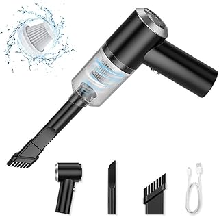 CJBIN Handheld Vacuum Cleaner, Wireless Handheld Car Vacuum Cleaner 6000 Pa, Mini Handheld Cordless Vacuum Cleaner, 2 in 1 Vacuum Cleaner and Blower for Car and Home, USB Rechargeable, Black