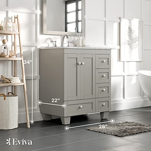 Eviva-Acclaim-28-Inch-Vanity-With-Sink–Grey-Small-Bathroom-Vanity-With-Sink-28-Inch-Marble-Top-And-Porcelain-Sink-Bathroom-Sink-Cabinet-Stylish-Single-Sink-Bathroom-Vanity-For-Modern-Bathrooms Eviva Acclaim 28 Inch Vanity With Sink–Grey Small Bathroom Vanity With Sink 28 Inch Marble Top And Porcelain Sink Bathroom Sink Cabinet Stylish Single Sink Bathroom Vanity For Modern Bathrooms