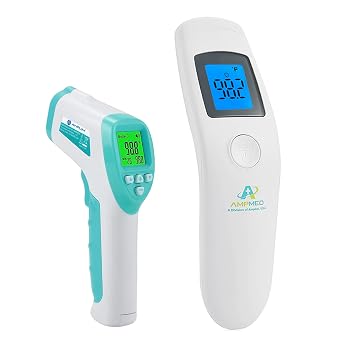 2-Pack Hospital & Medical Grade Non Contact Digital Infrared Forehead Thermometer for Babies, Kids, and Adults.
