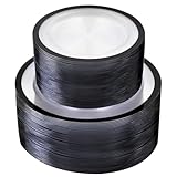 U-QE 120pcs Black Plates Disposable for Party - Clear Plastic Plates Disposable Heavy Duty - Include 60 10