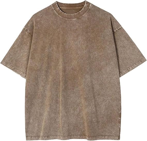 Vamtac Cotton T Shirts for Men Oversized Vintage Tshirt Wash Short Sleeves Casual Solid Summer Tops