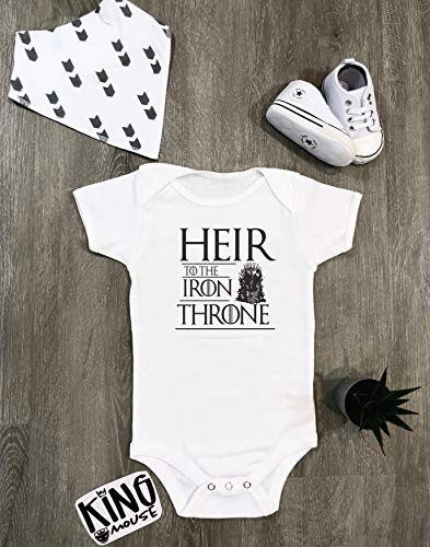 King Mouse Heir to the Iron Throne/Thrones Baby Onesie/Funny GOT Infant Bodysuit4