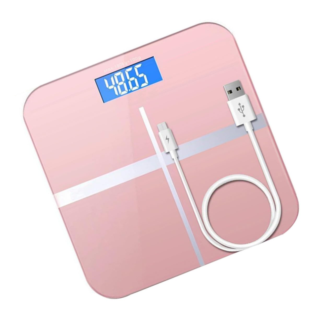 USB Rechargeable Smart Digital Scale for Adults, Pink