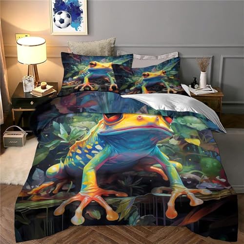 Linge de lit grenouille tropicale pour chambre de garçon et adolescent - 6
