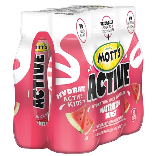 Mott's Active Watermelon Burst Hydrating Juice Beverage, 8 Fl Oz Bottles, 24 Count (4 Packs Of 6), Made With Naturally Sourced Electrolytes & Coconut Water, Gluten & Caffeine-free, Kosher image 13