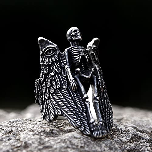 Image of 2023 Skull Ring Cool Evil Death Punk Rock Stainless Steel Rings Aly Style Jewelry
