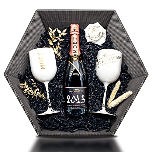 Moët & Chandon Grand Vintage Rosé 2013 12,5% 0,75 l Champagner Geschenkset mit 2x Moët Ice Kelche White Cover