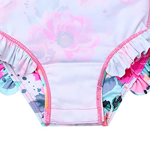 Image of Girls Long Sleeve Zipper Rash Guard 1 Piece UPF 50+ Sun Protection