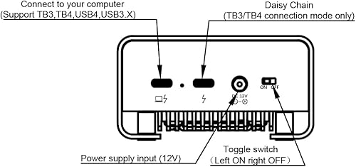 Miniatura 4 de USB4 40Gbps to U.2 NVMe SSD Enclosure Compatible with Thunderbolt 3, Up to 3000Mb/s Type C to U.2(SFF-8639) PCIe Adapter, Aluminum External 2.5” U.2