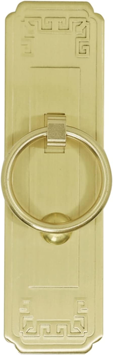 Door Knocker for Front Door Decor Antique Rustic Handmade Barn Door Handle, Outside Brass Gate Knocker for Shed Door, Garage Door, Front Door, French Door & Garden Patio(Brass,12x4cm)