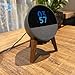 Alloery Desk Speaker Stand Compatible for Echo Spot and Homepod Mini Wooden Legs Stand Protect Mount Holder for All Suitable Sized Smart Speaker (Black Walnut)