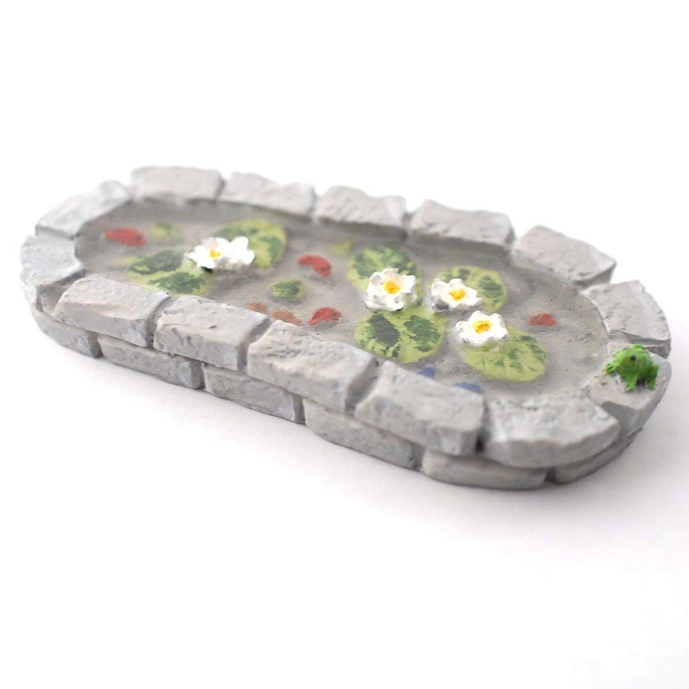 Miniature 1/12th Scale Fairy Garden Pond Plant Pot Ornament (Fairy Garden Accessory)