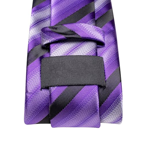 Image of Dubulle Mens Tie Set Solid Paisley Silk Striped Necktie for Men with Cufflinks Tie and Pocket Square